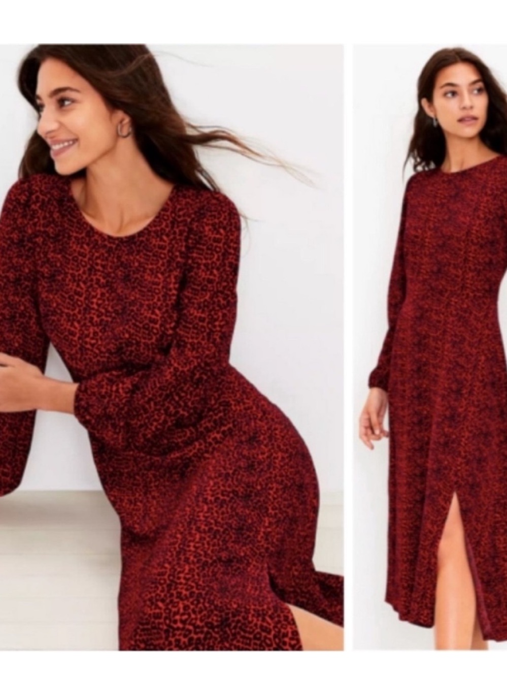 NWT LOFT side Slit Midi Dress